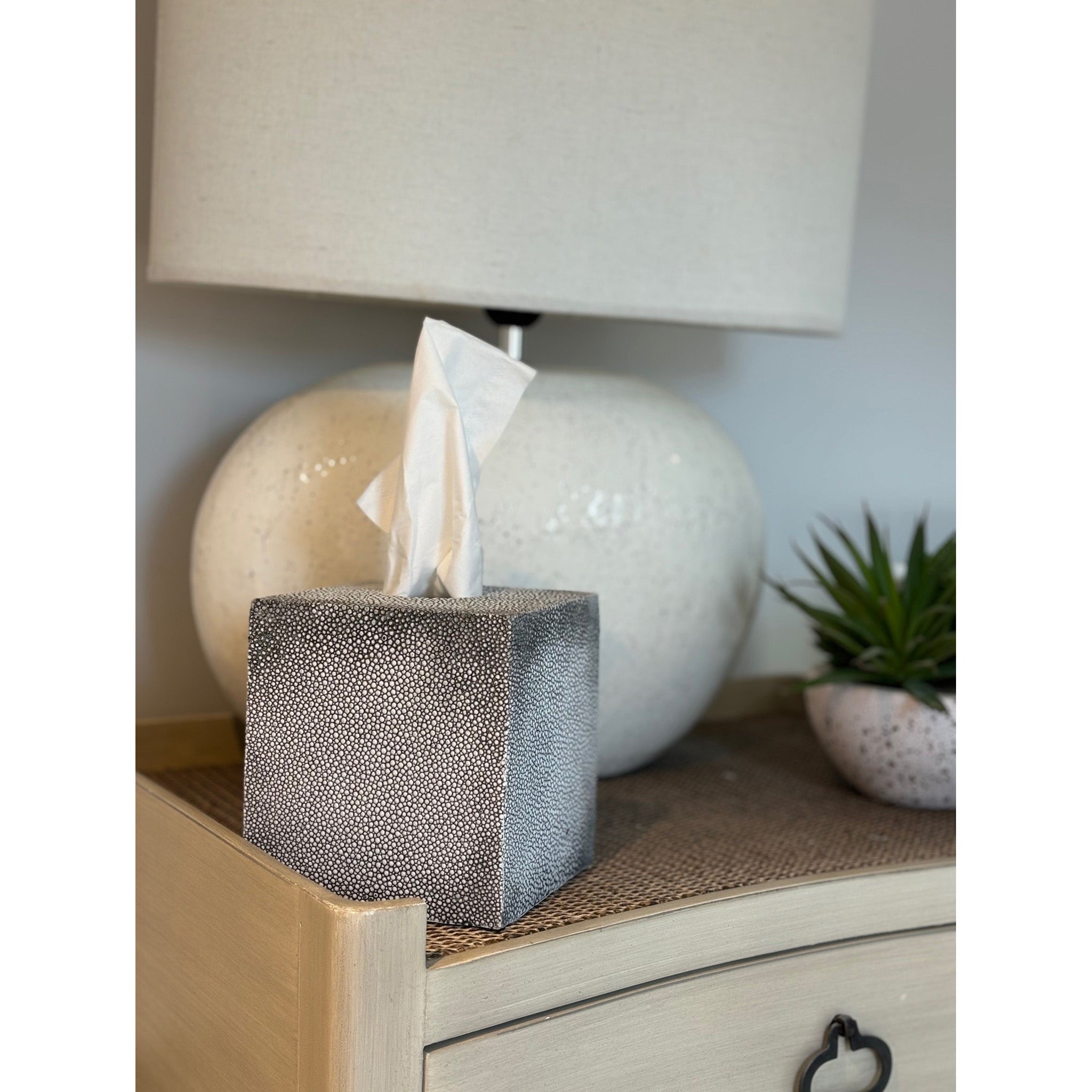 Ceramic Shagreen Effect Tissue Box